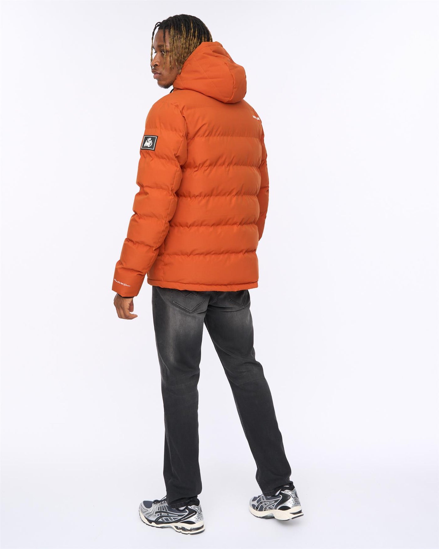 Mens Fractioned Puffer Jacket Burnt Orange