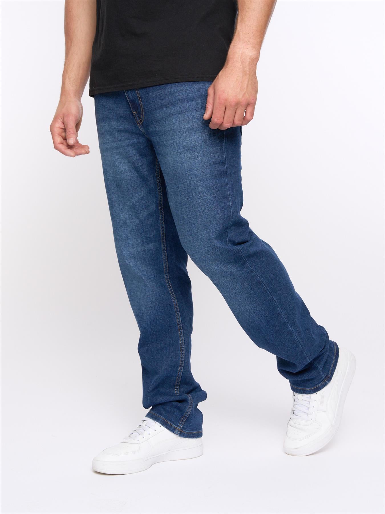Mens Nezzy Straight Leg Jeans Stone Wash