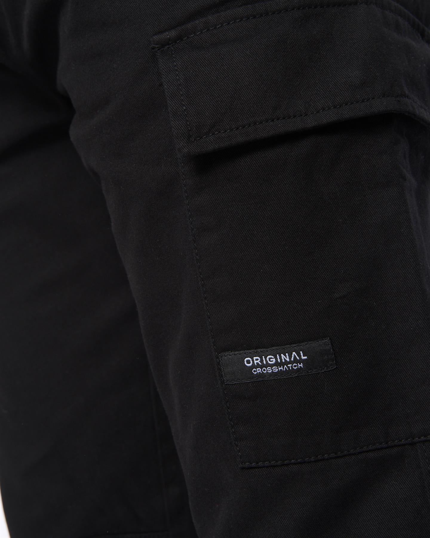 Mens Utilate Elastic Waist Cargos Black