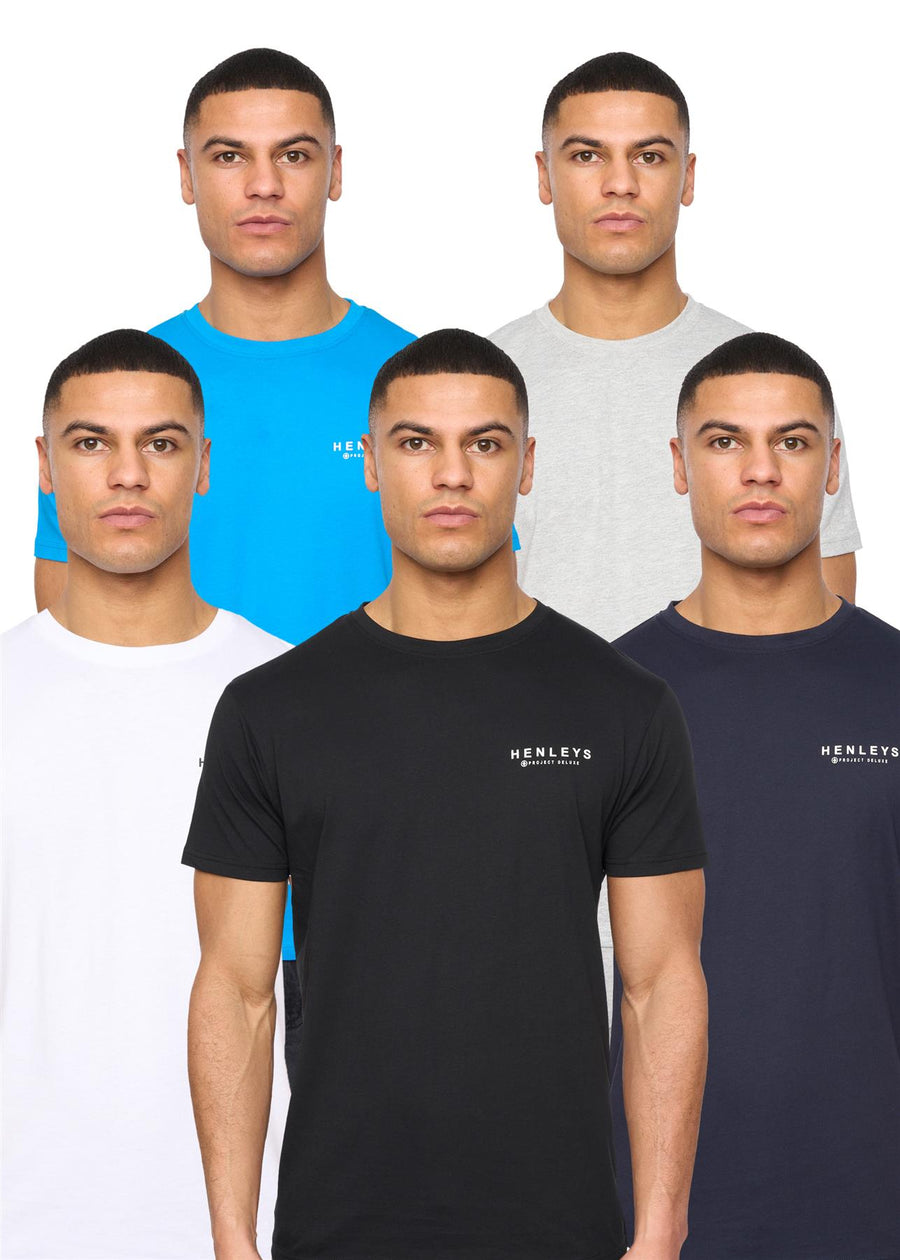 Mens Henycore T-Shirt 5pk Assorted