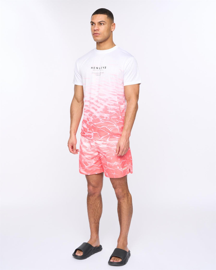 Mens Henpool T-Shirt Coral