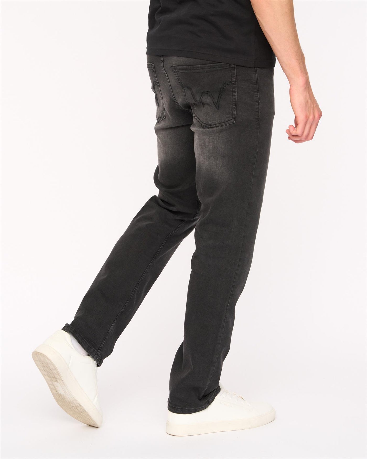 Mens Elix Straight Leg Jeans Black