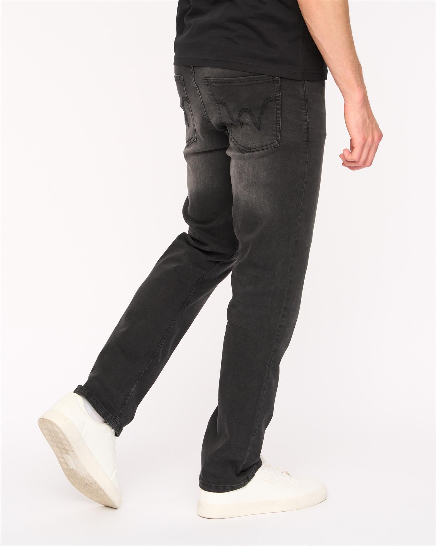 Mens Elix Straight Leg Jeans Black
