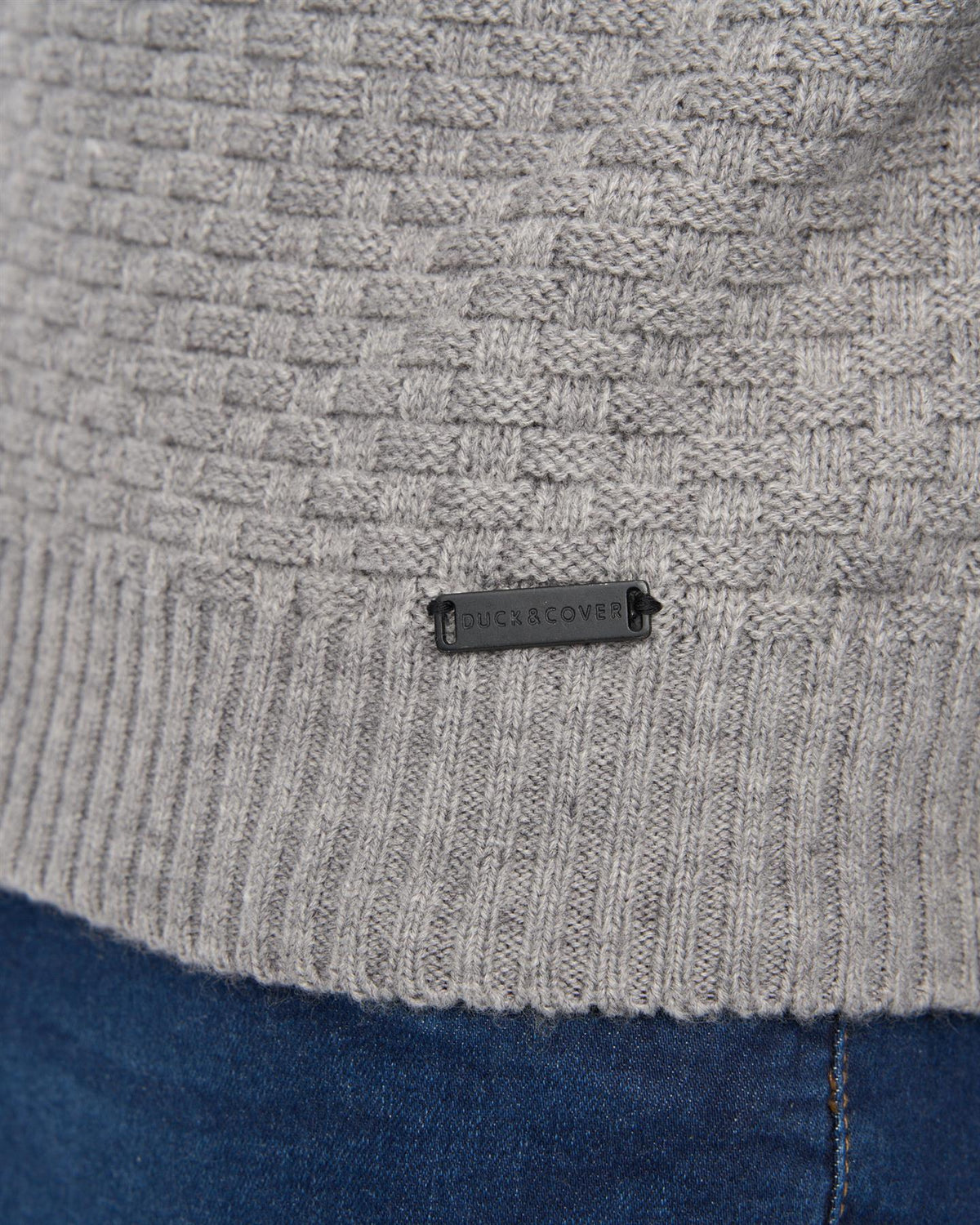 Mens Matera Textured Knit Grey Marl