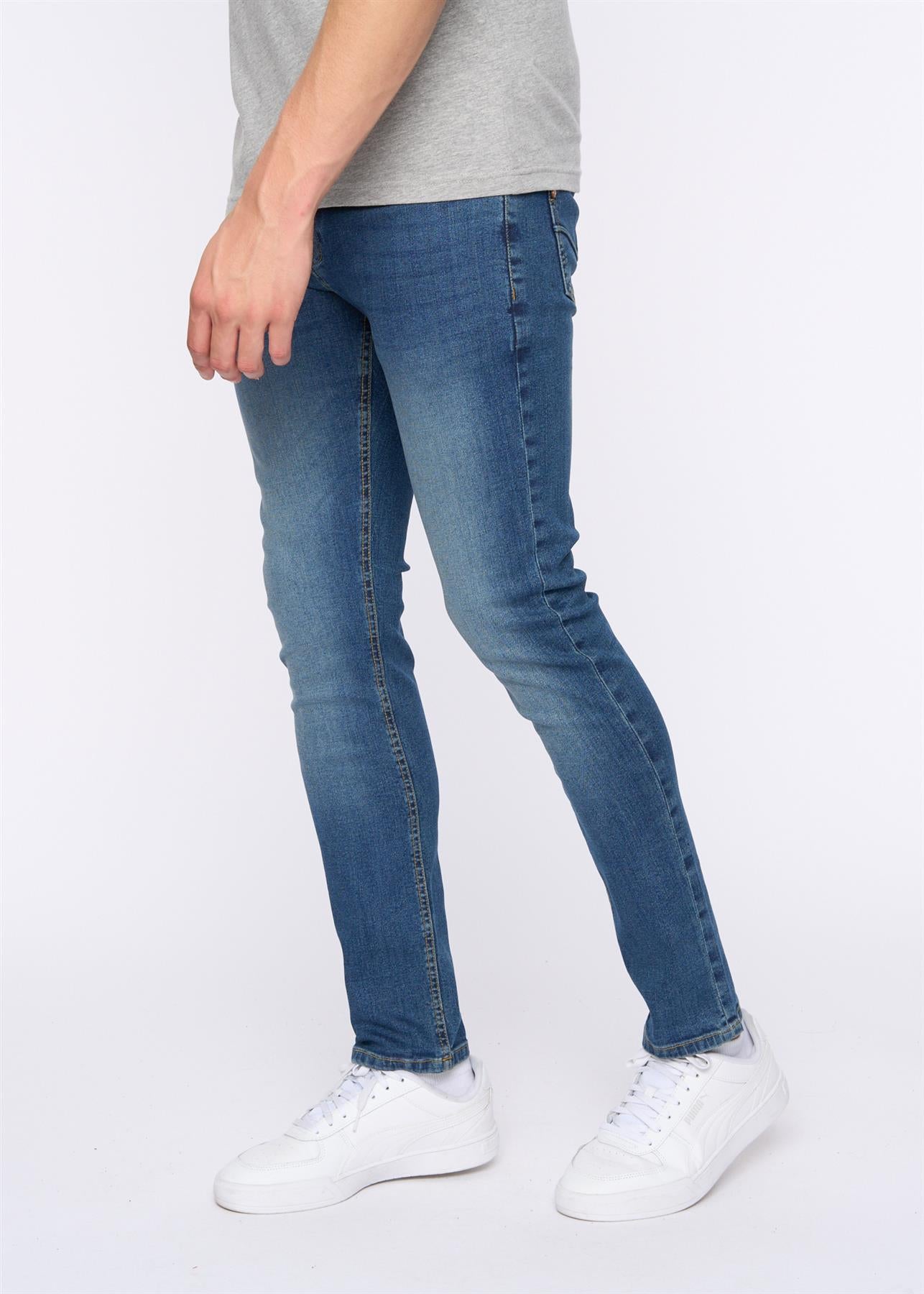 Mens Overburg Tapered Jeans Mid Wash
