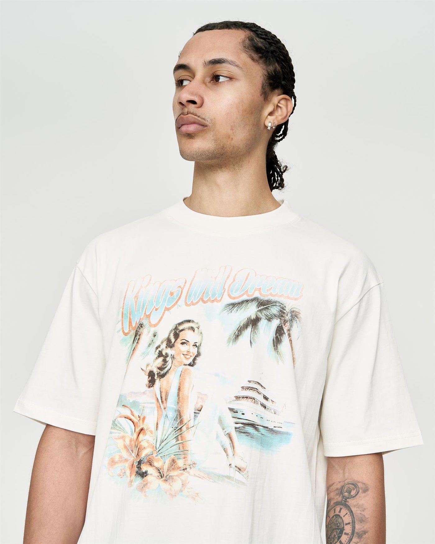 Mens Studio Paradise Island T-Shirt White