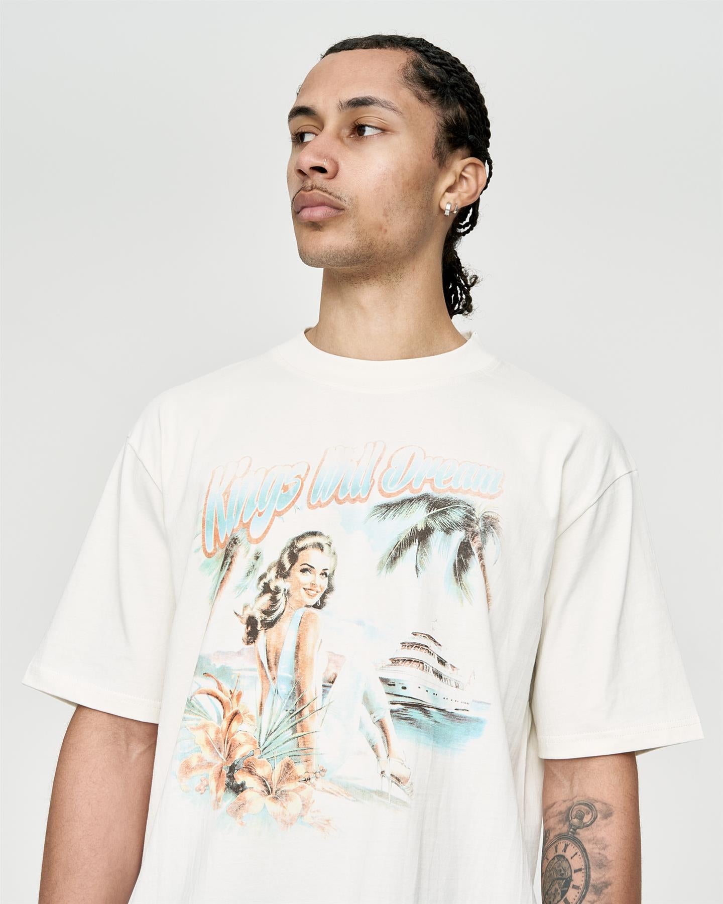 Mens Studio Paradise Island T-Shirt White