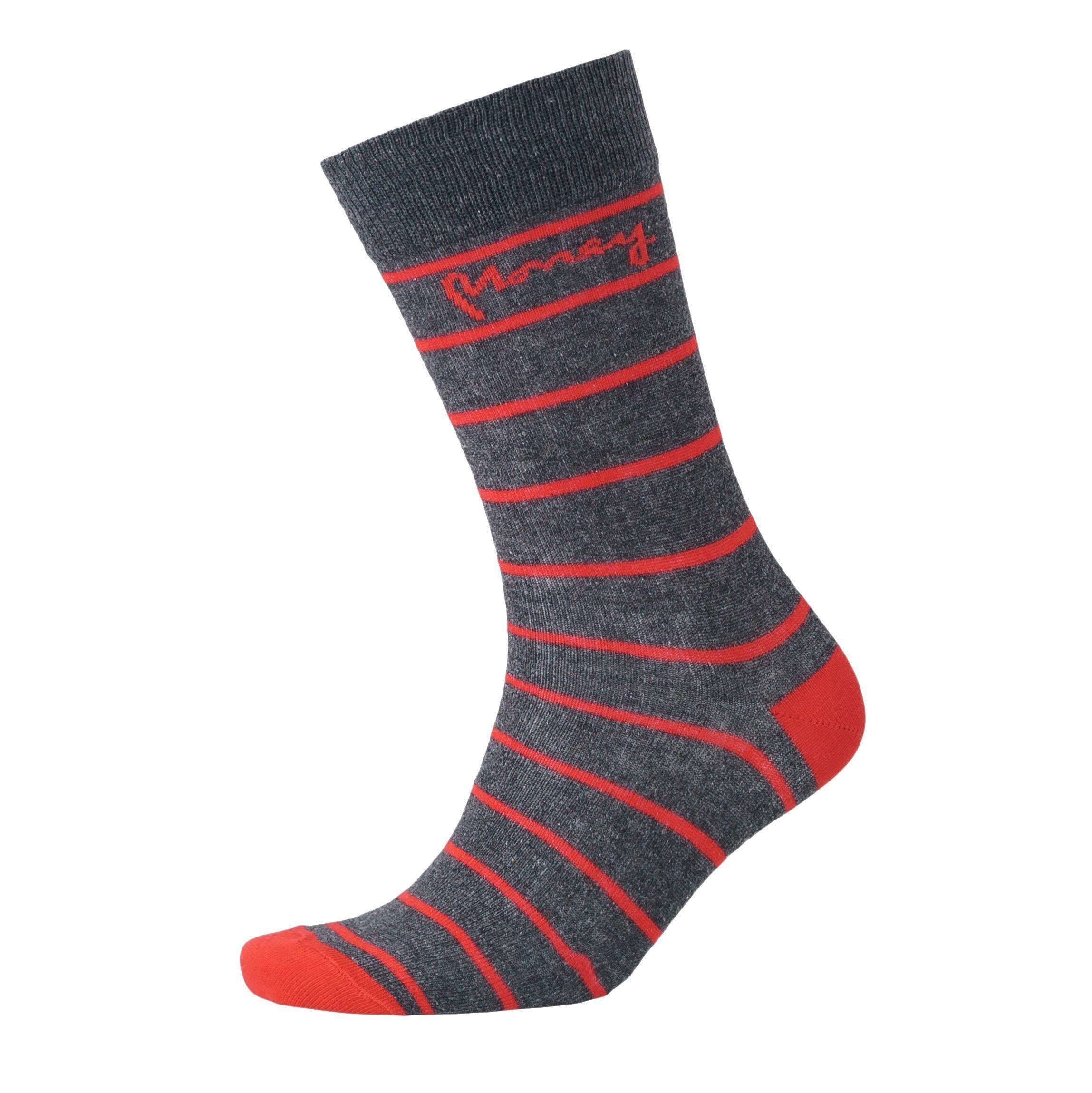 Mens Sig Striped Socks 3pk - Charcoal Marl Mix
