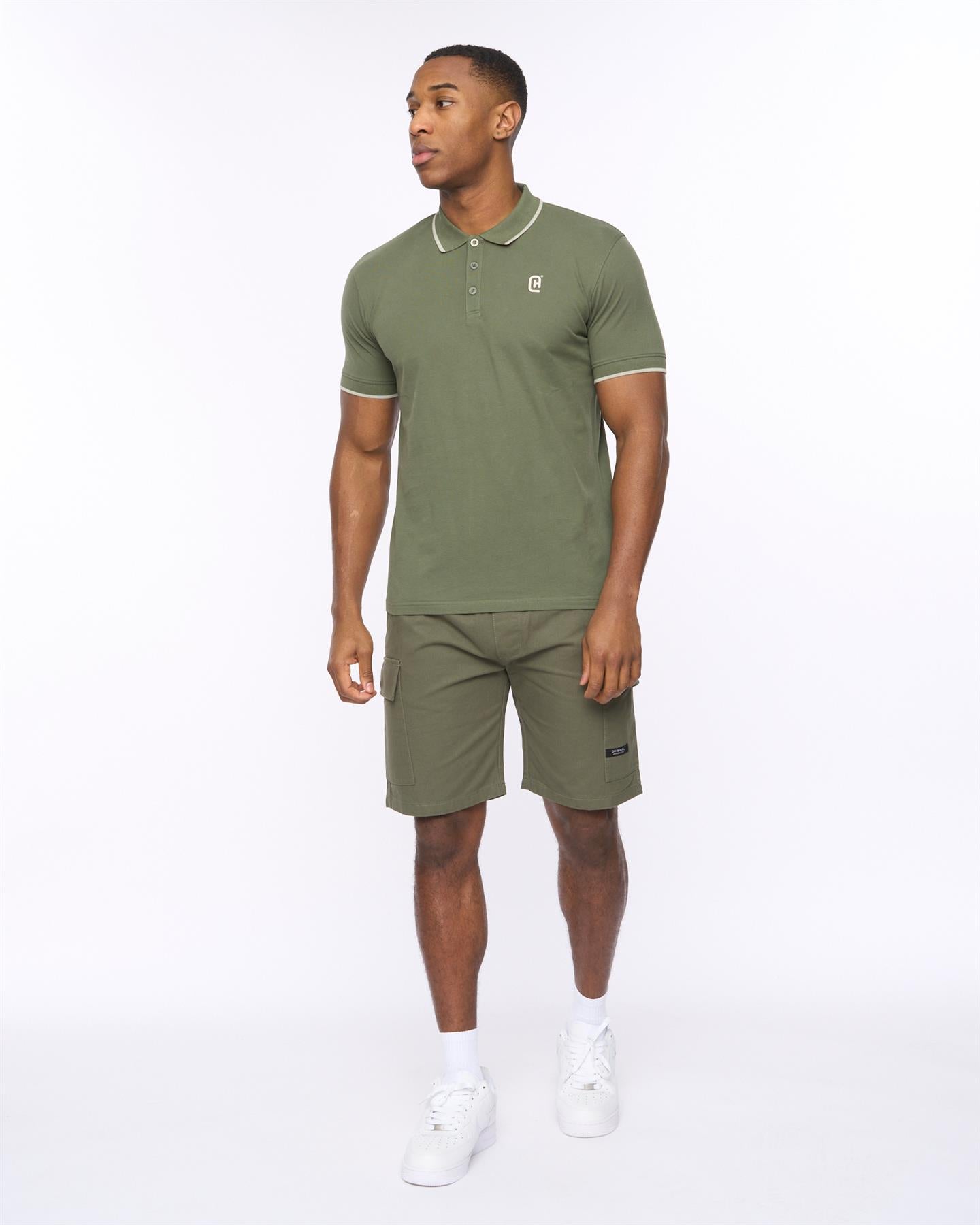 Mens Utilate Elastic Waist Cargo Shorts Thyme