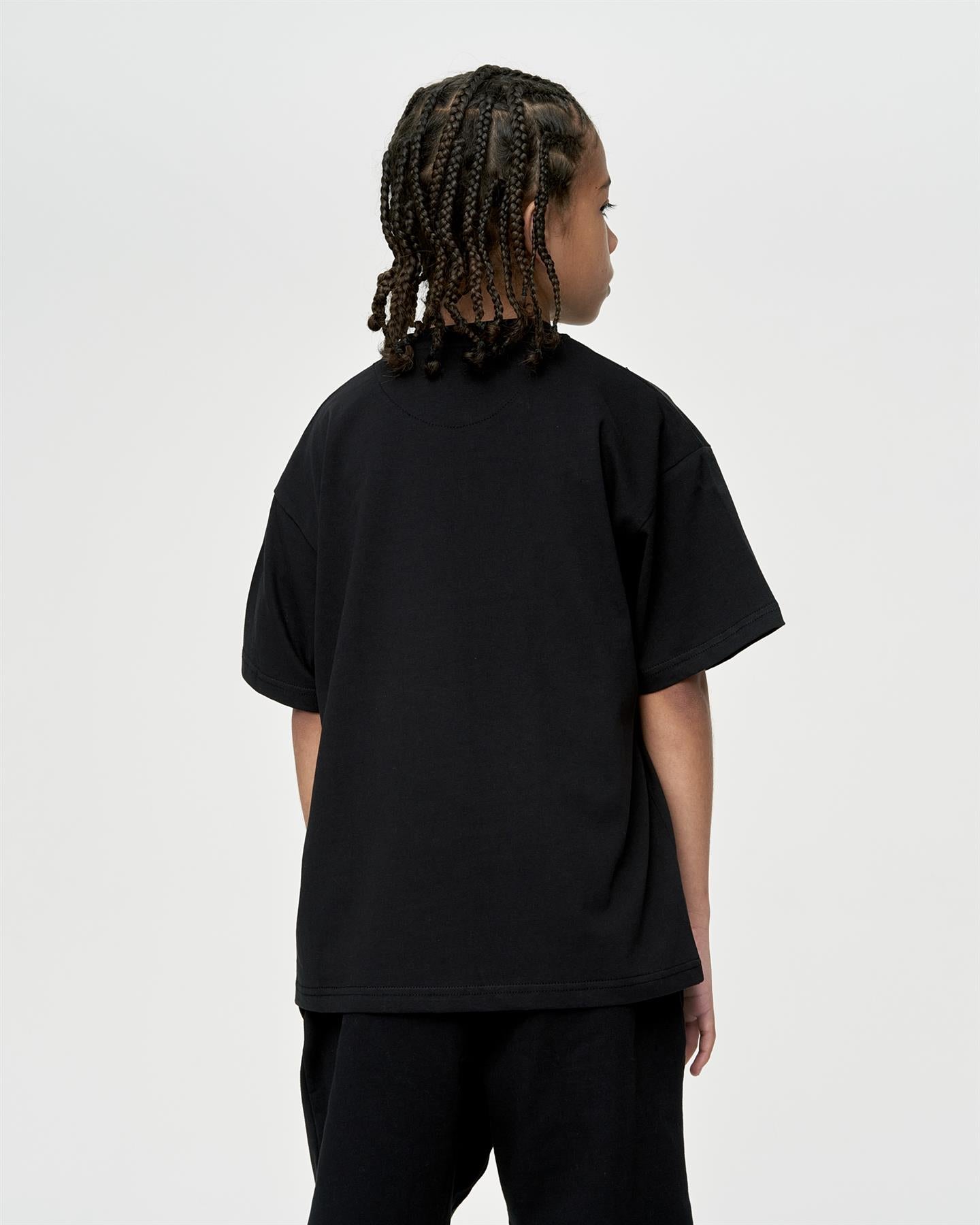 Kids Boys Studio Stacked T-Shirt Black