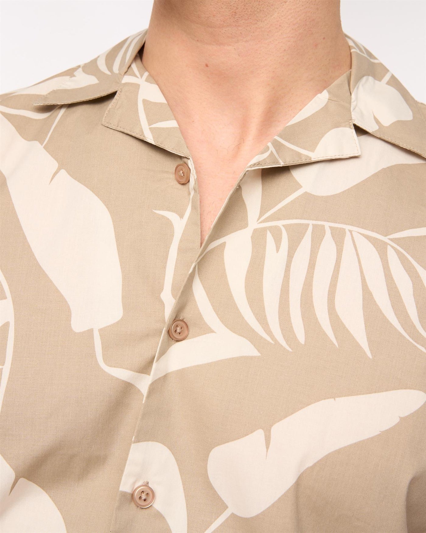 Mens Hopkinton Shirt & Shorts Set Light Stone