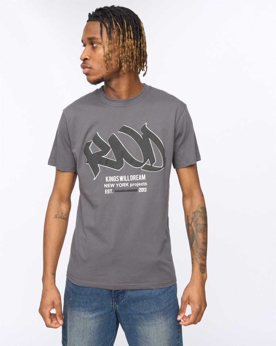 Mens Markered T-Shirt Asphalt