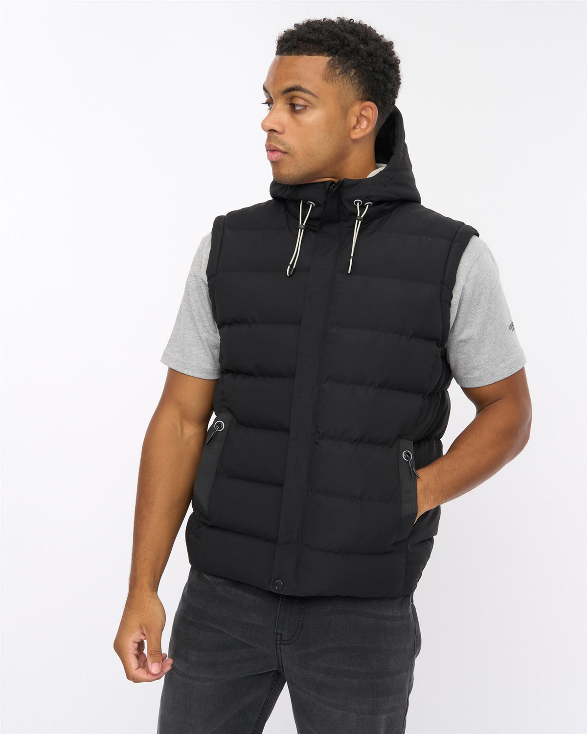 Mens Kampleys Embossed Gilet Black