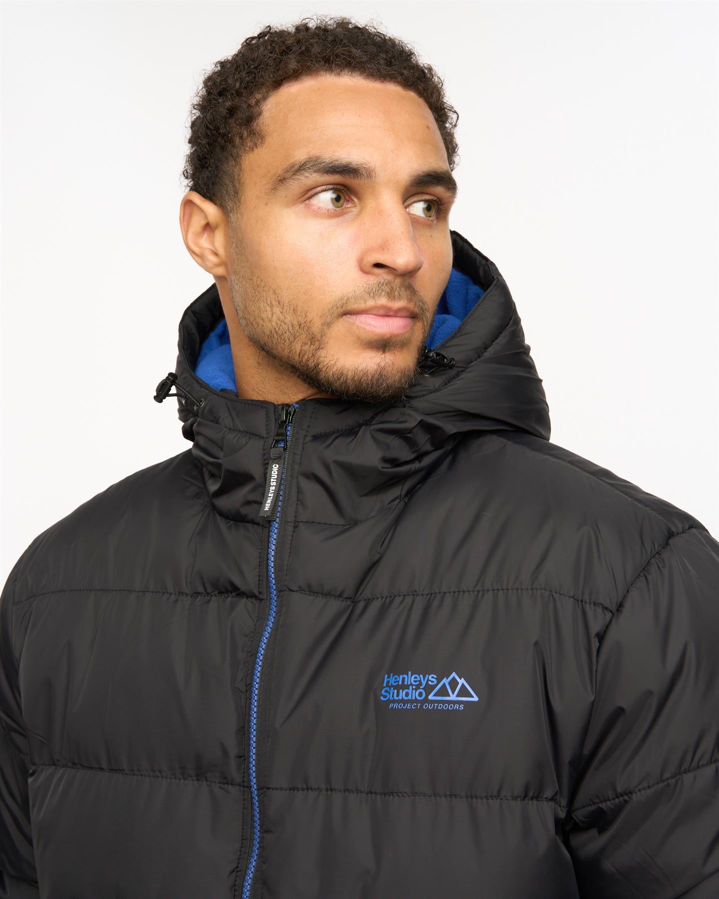 Mens Thinker Puffer Bomber Jacket Black