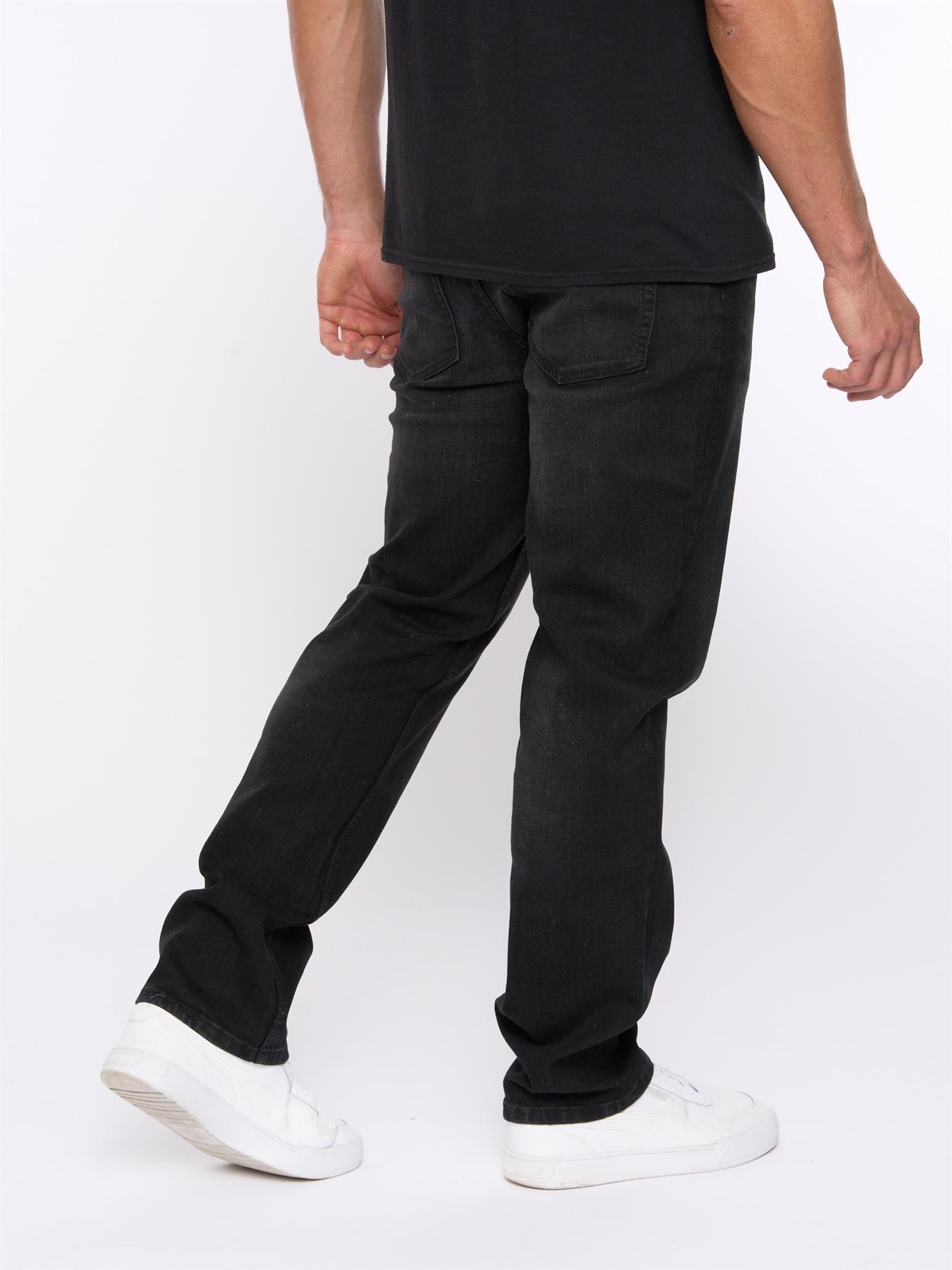 Mens Nezzy Straight Leg Jeans Black Wash