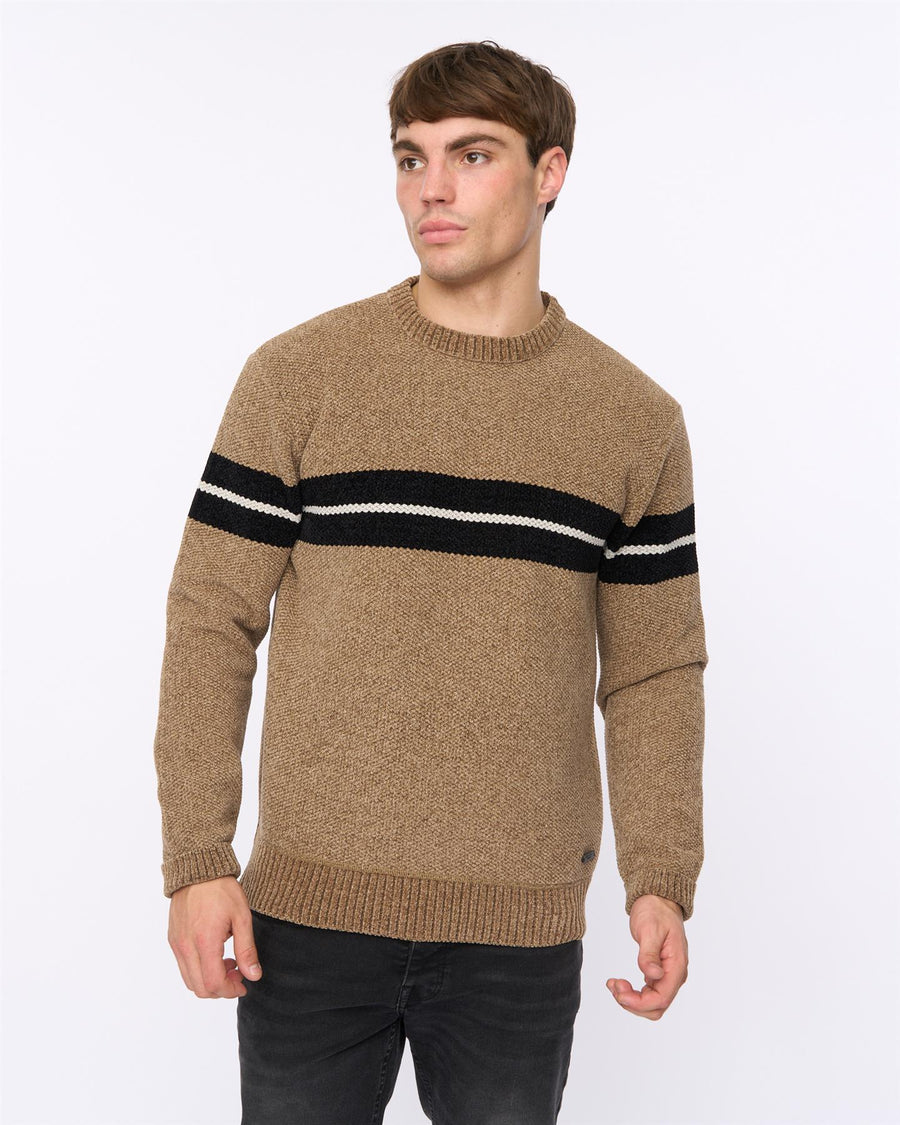 Mens Roundall Chenille Knit Taupe