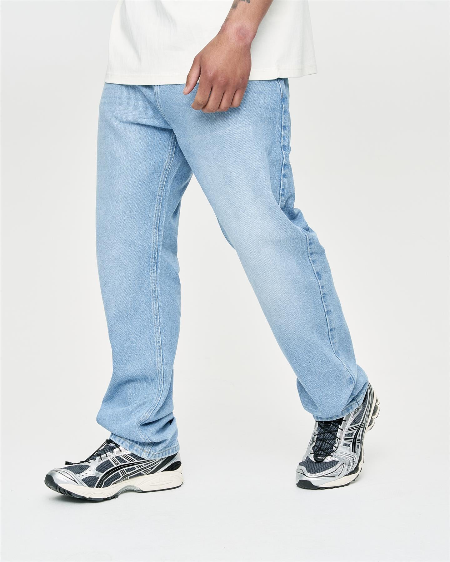 Mens Studio Dee Baggy Jeans Light Wash