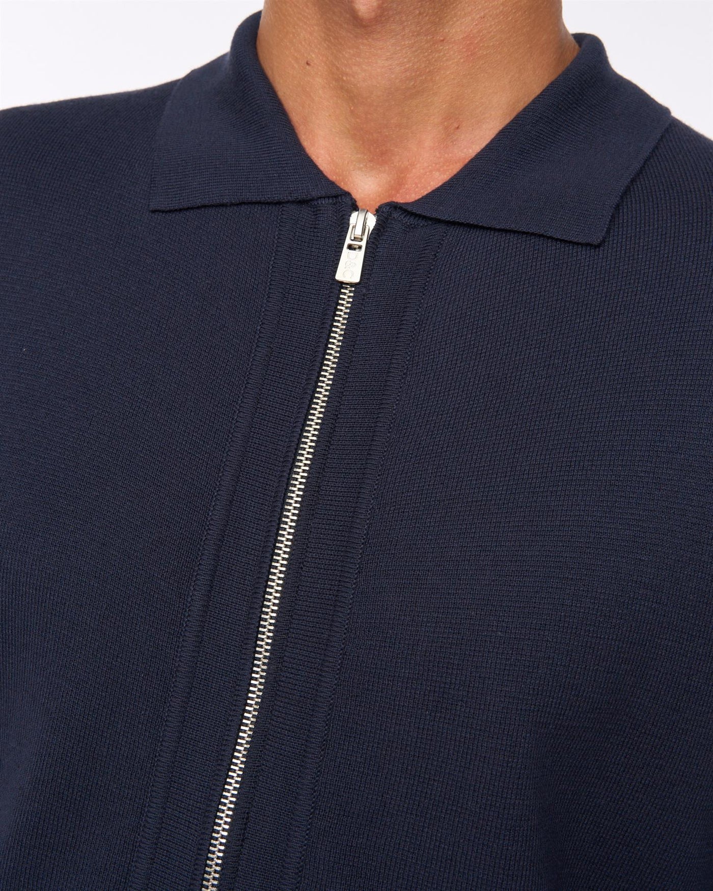Mens Melfi Zip Thru Knit Navy