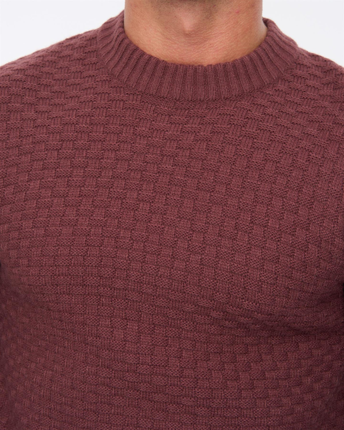 Mens Matera Textured Knit Raisin