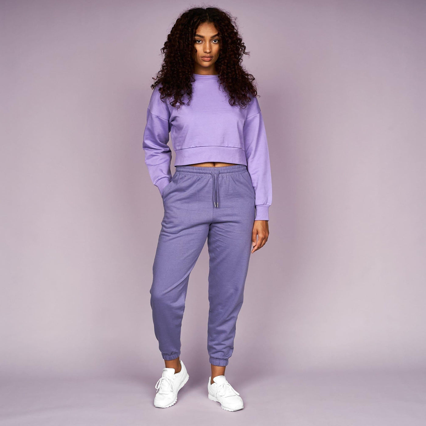 Womens Catalina Crop Crew Sweat Purple