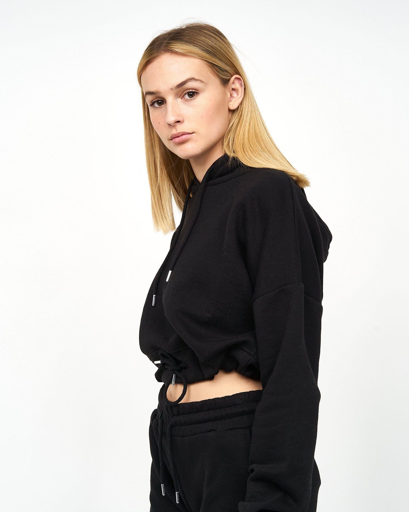 Womens Danica 2 Crop Hoodie Black