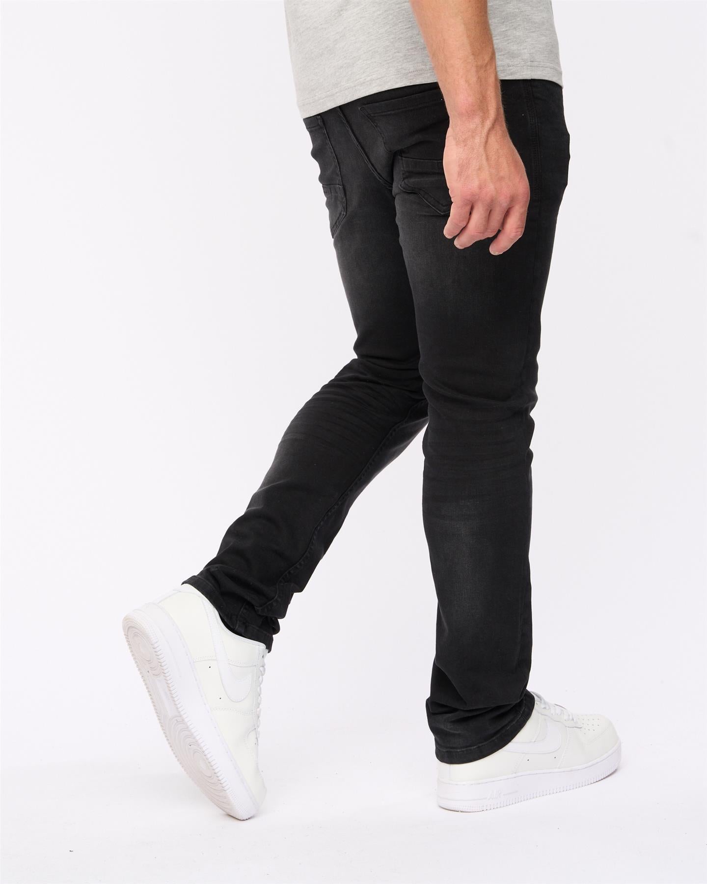 Mens Svelte Slim Fit Stretch Jeans Black Wash