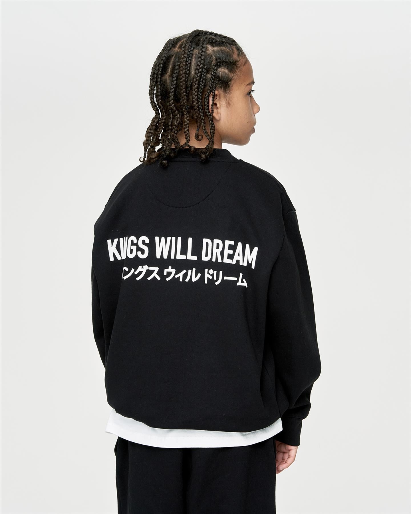 Kids Boys Studio Duo Line Crew Sweat Black