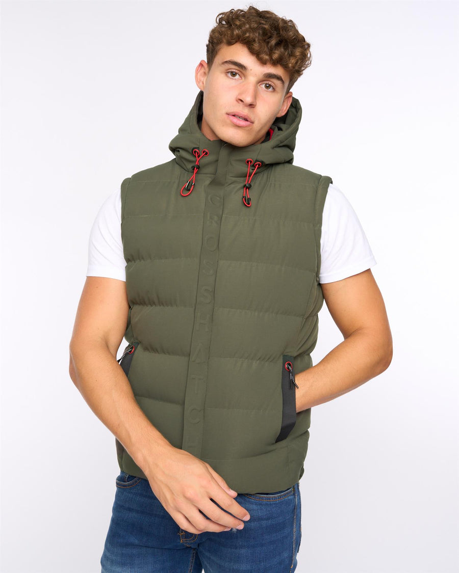 Mens Kampleys Embossed Gilet Deep Olive