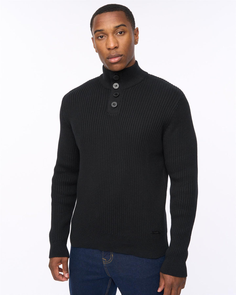 Mens Wellburys Chunky Knit Black