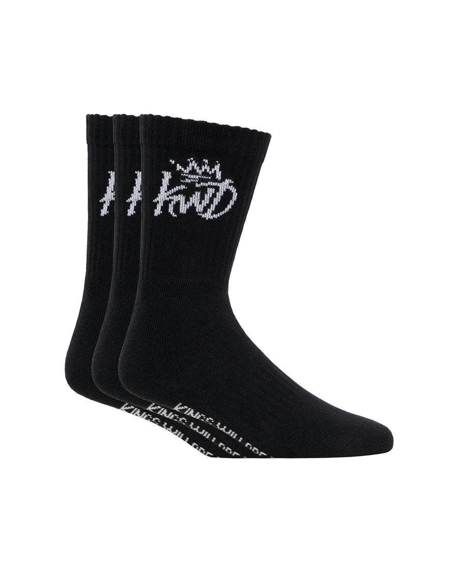 Mens Simplene Sports Socks 3pk Black