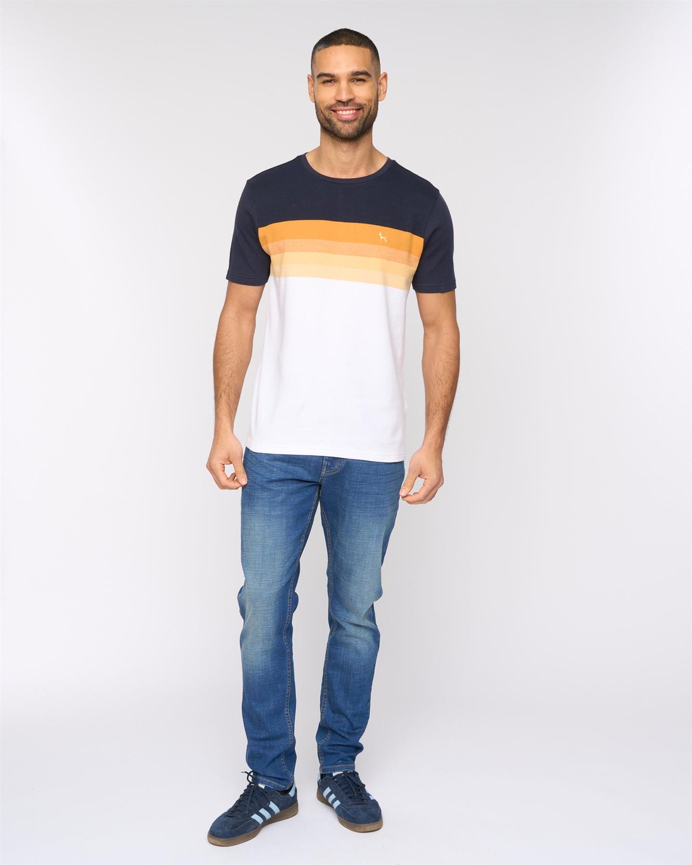 Mens Kemble T-Shirt Navy/Orange