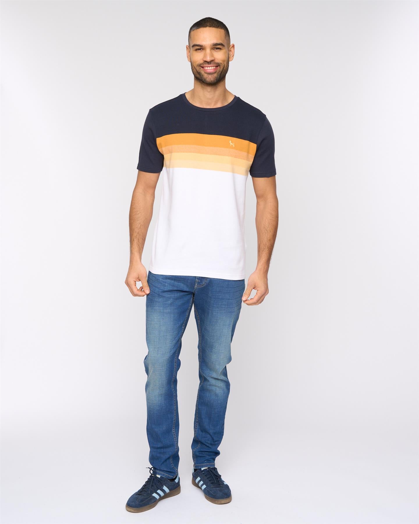 Mens Kemble T-Shirt Navy/Orange