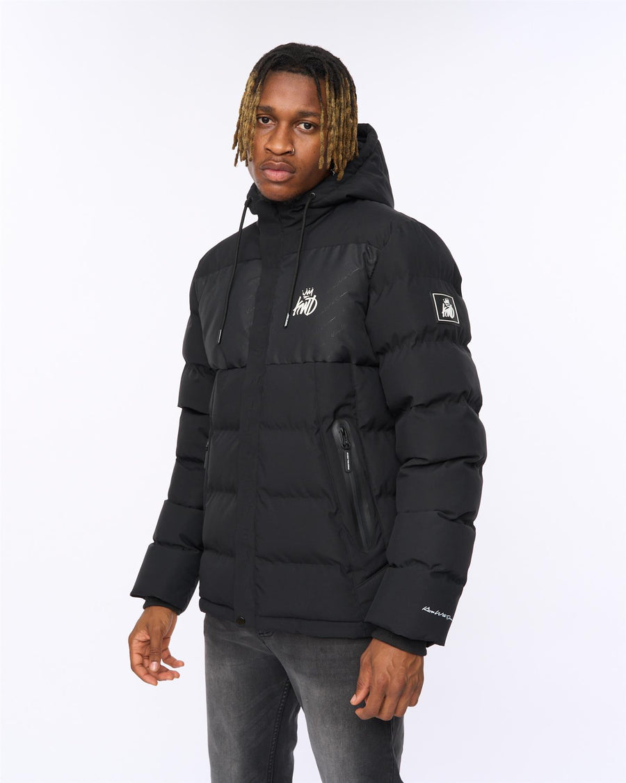 Mens Fractioned Puffer Jacket Black