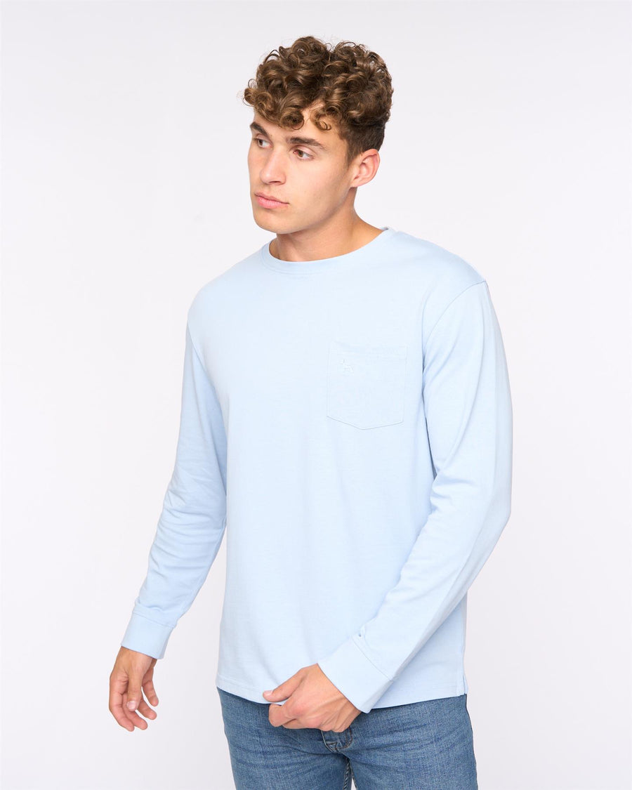 Mens Apsley Long Sleeve T-Shirt Light Blue