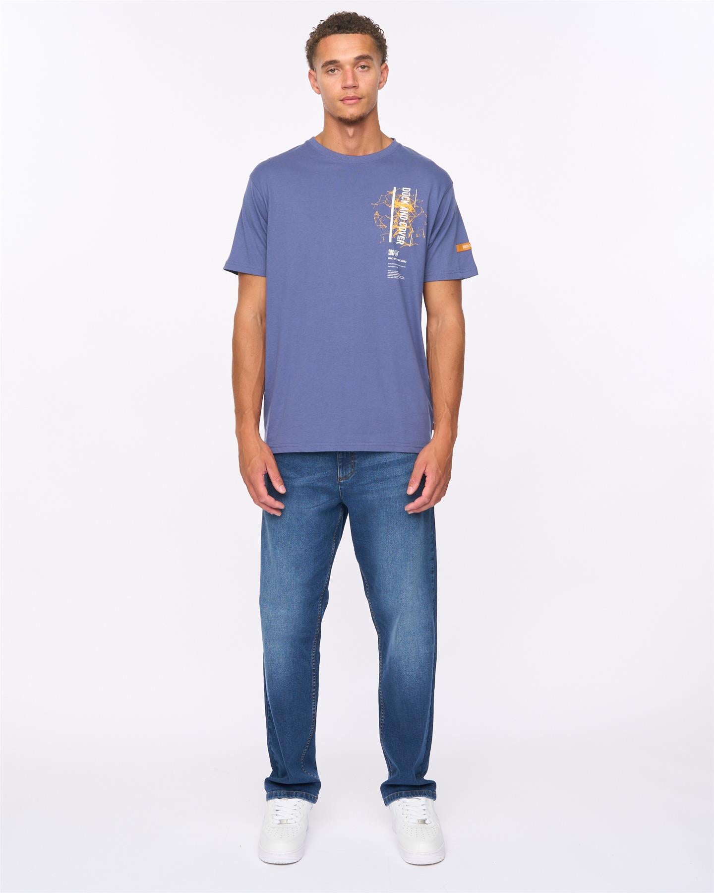 Mens Protonz T-Shirt Denim Blue