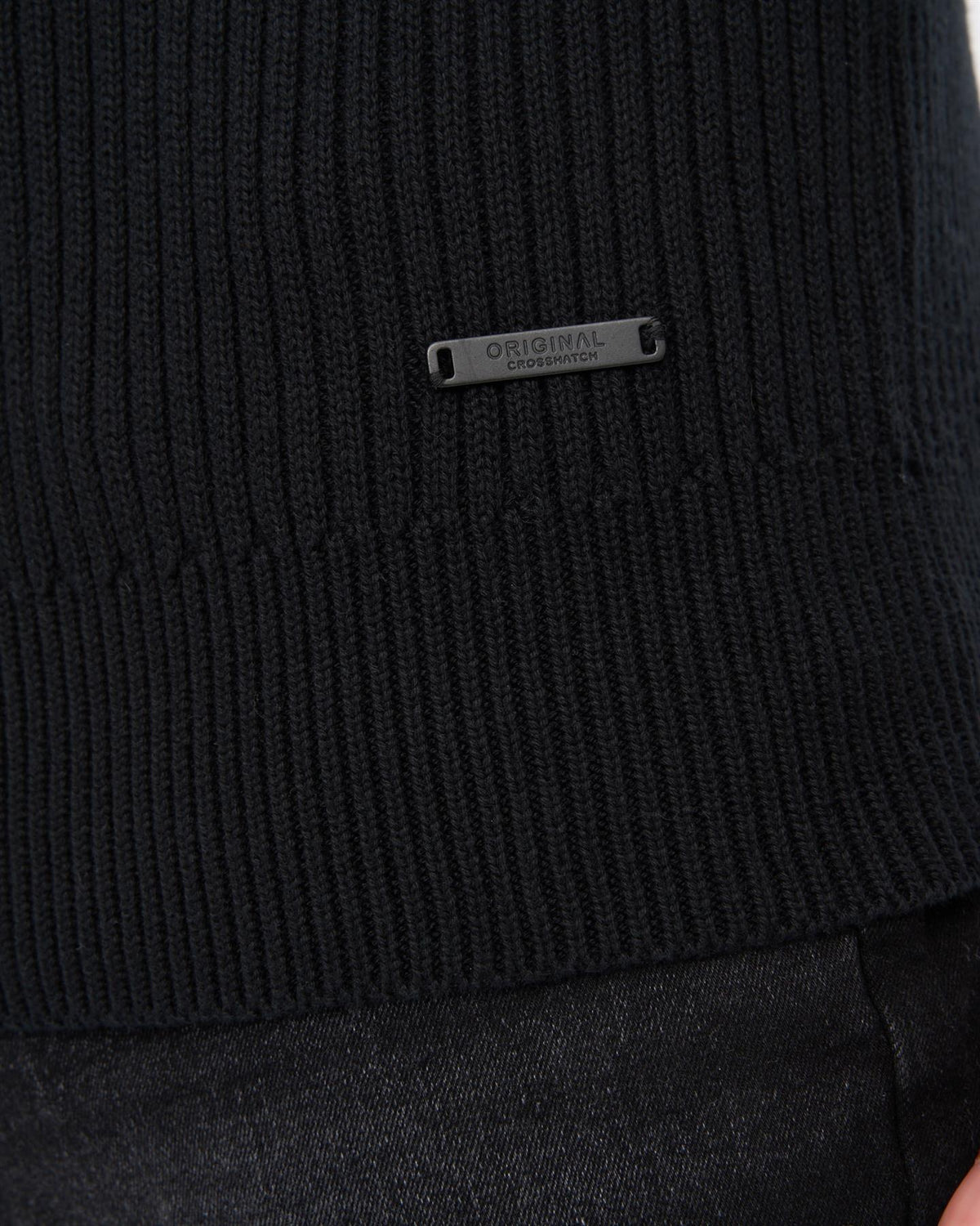 Mens Havaline 1/4 Zip Knit Black