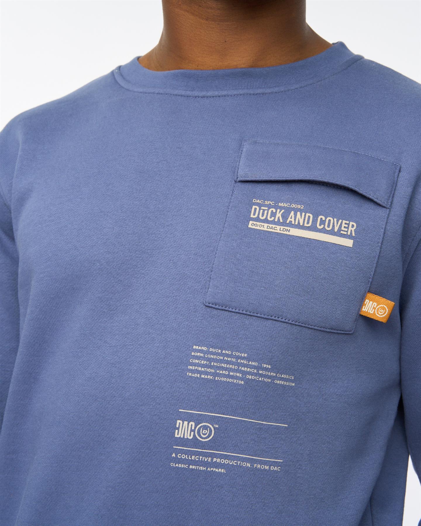 Mens Applewood Crew Sweat Denim Blue