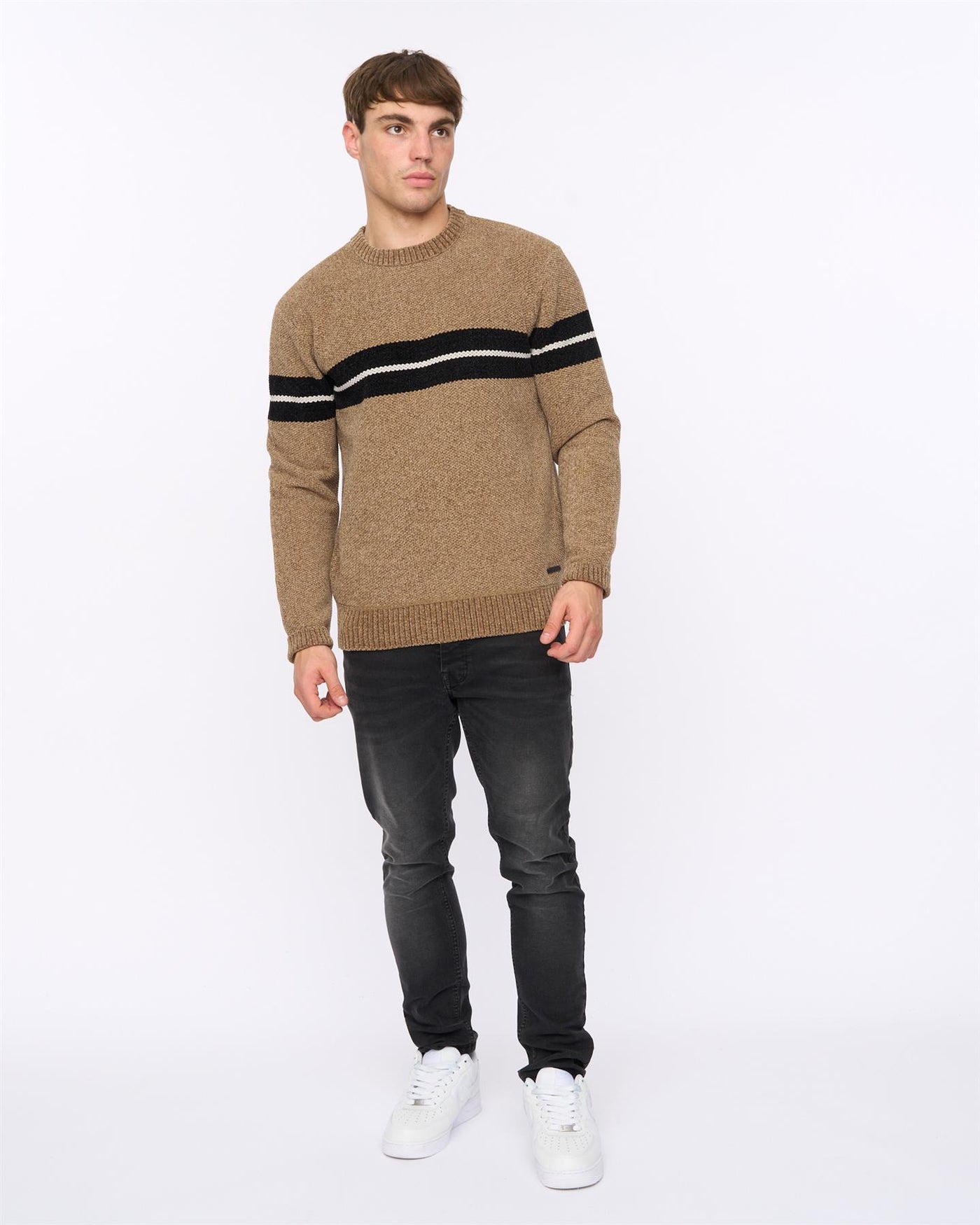 Mens Roundall Chenille Knit Taupe
