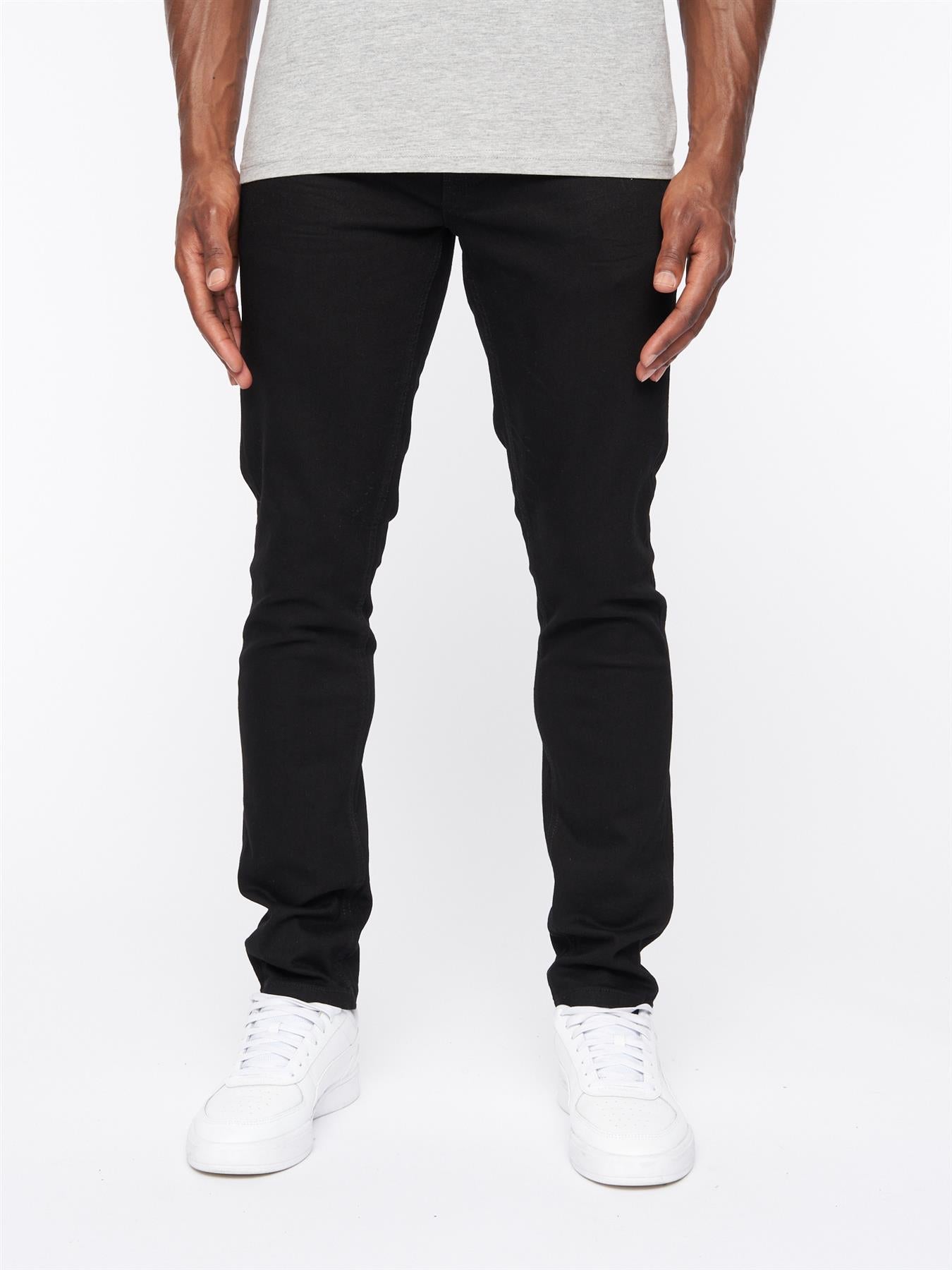 Mens Barbeck Slim Fit Jeans Solid Black