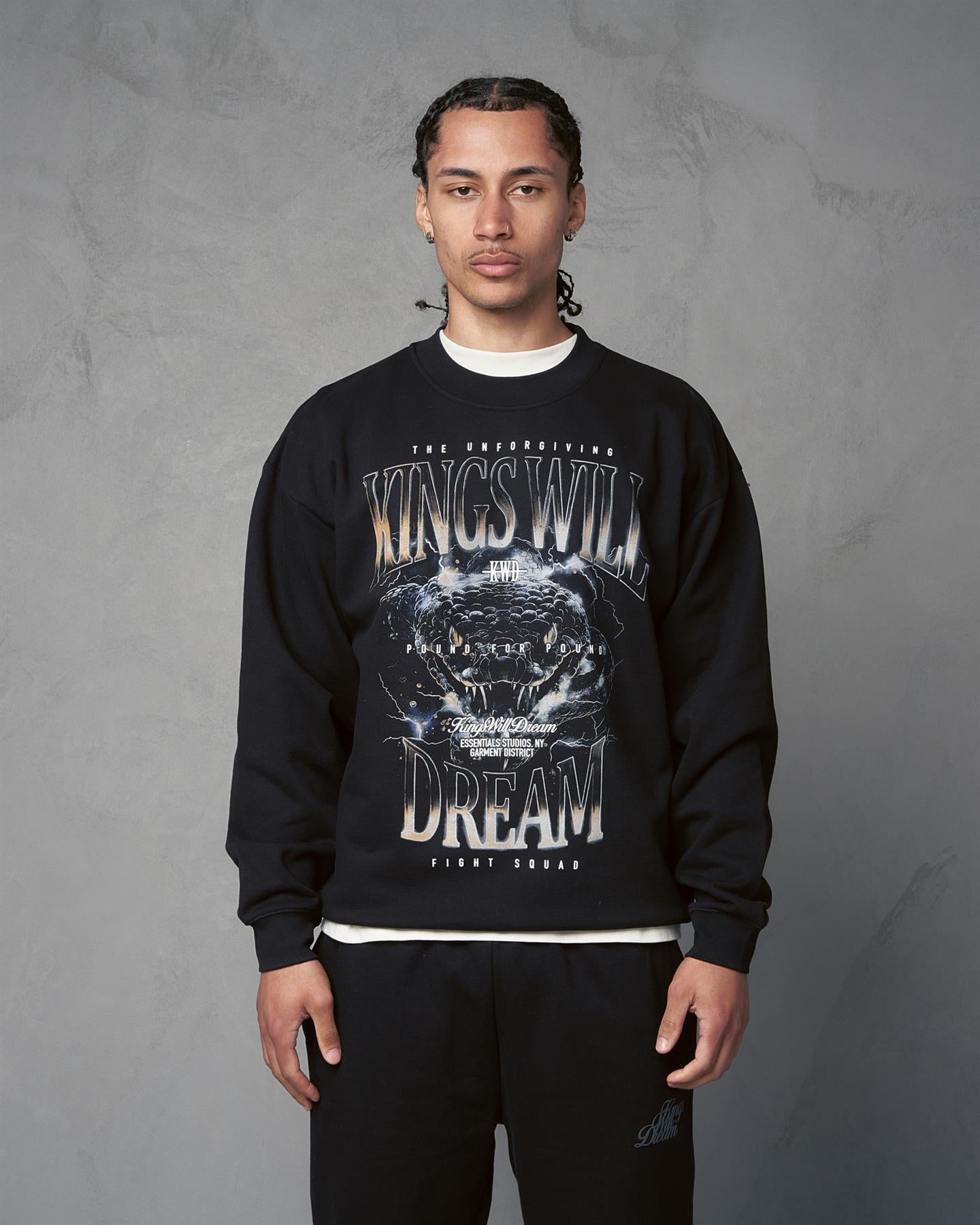 Mens Studio Snake Eyes Crew Sweat Black
