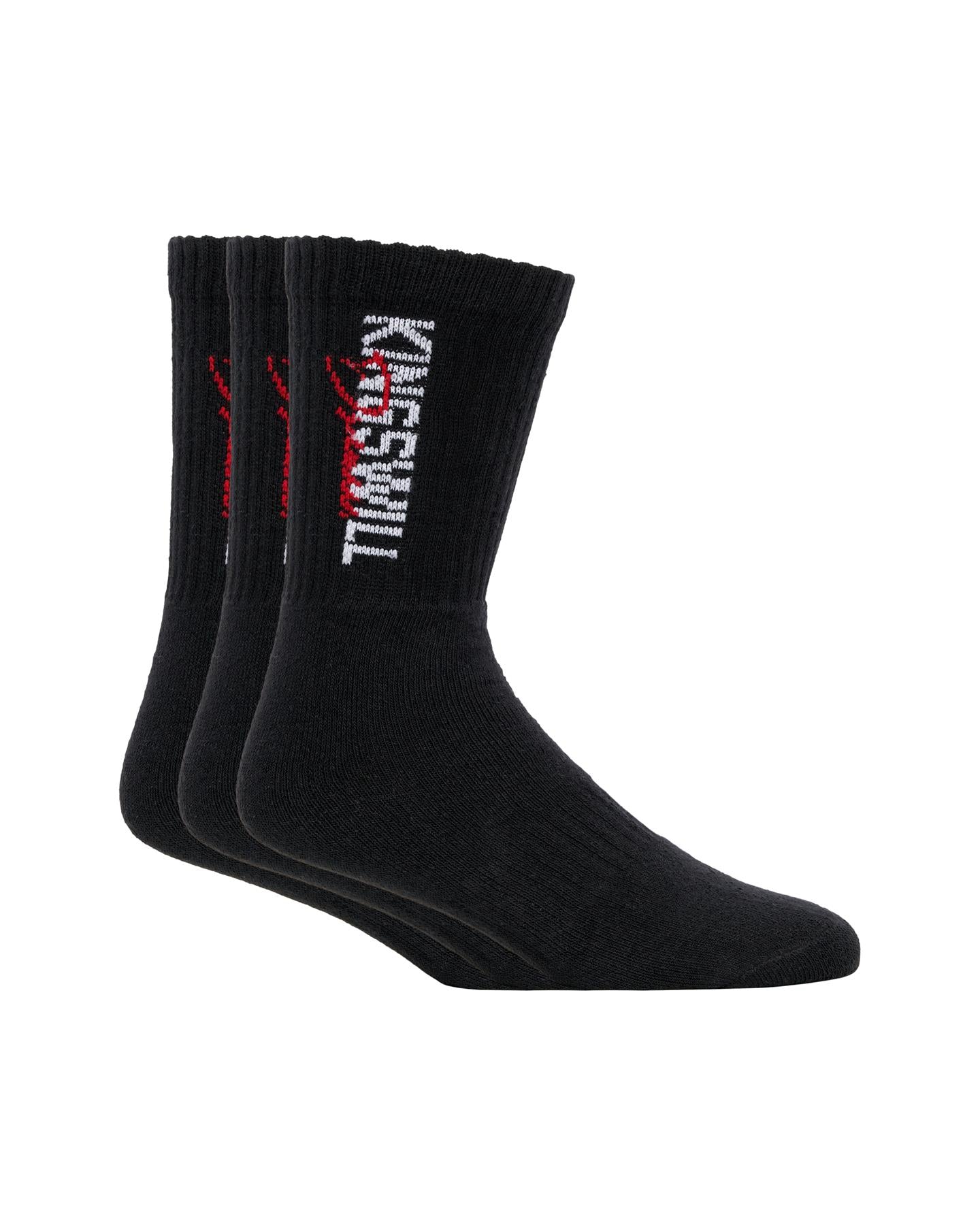 Mens Bilkie Sports Socks 3pk Black