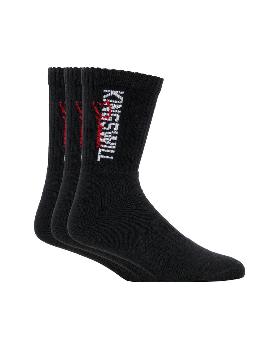 Mens Bilkie Sports Socks 3pk Black