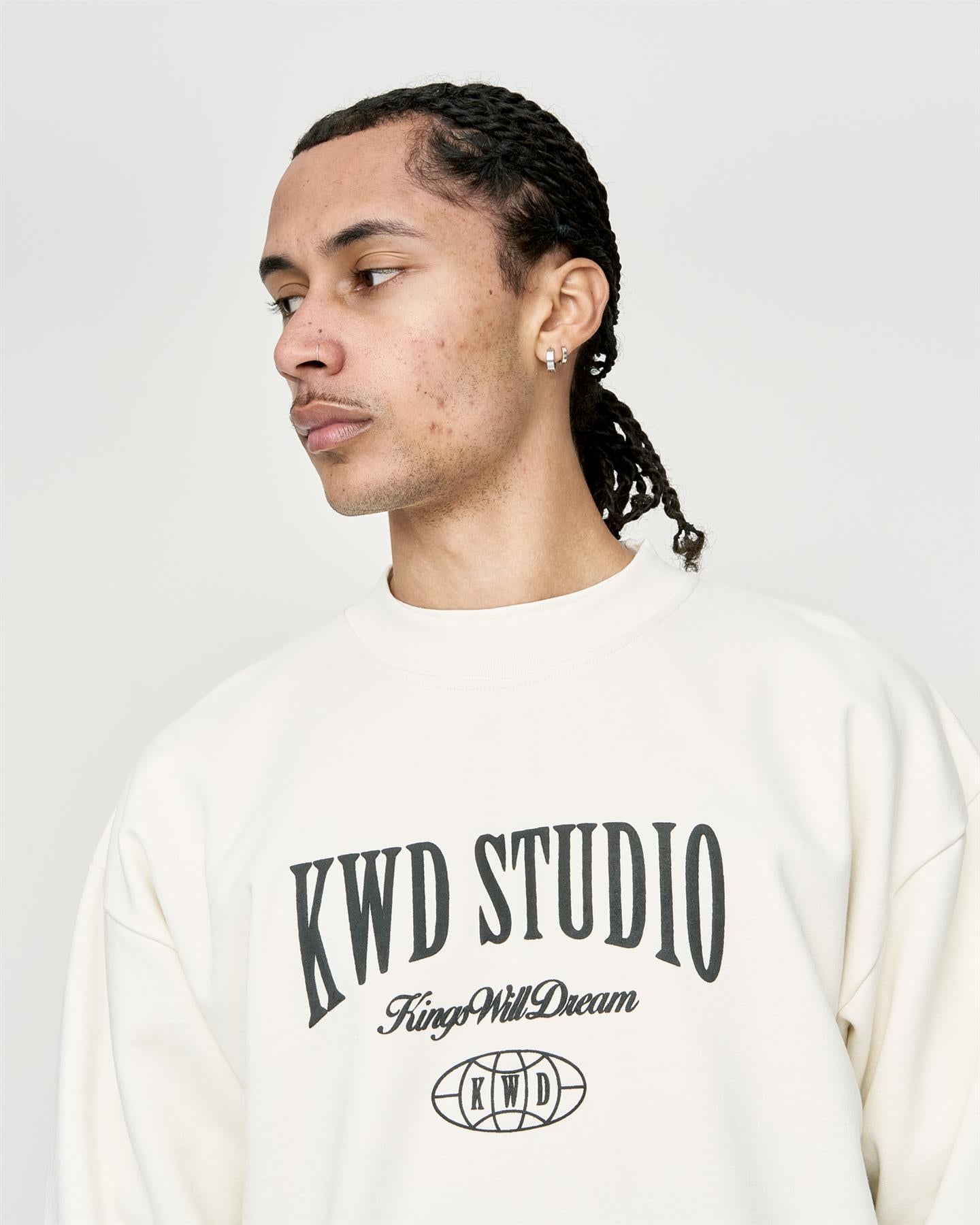Mens Studio Studios Crew Sweat Off White