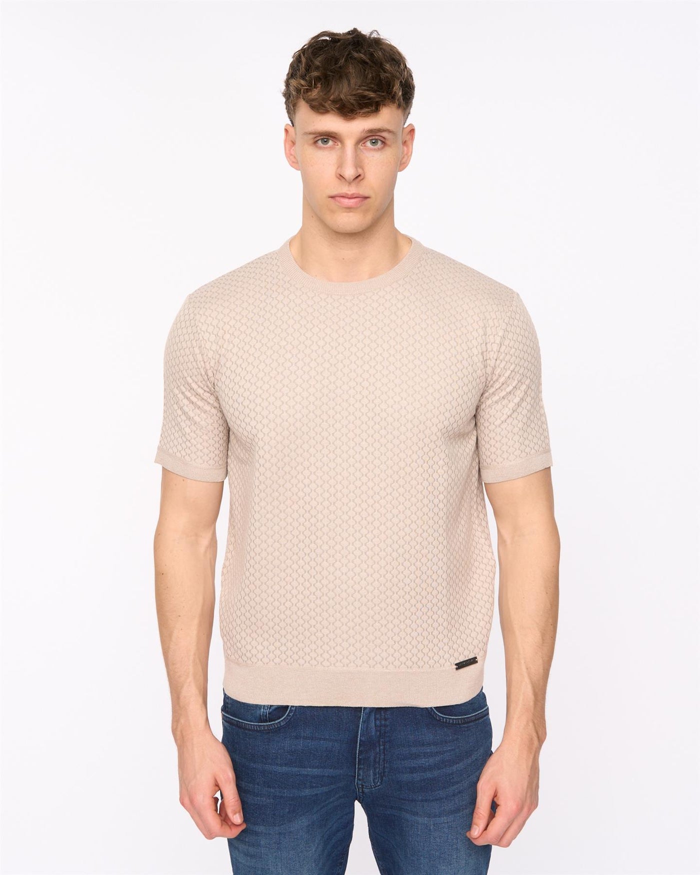 Mens Mataso Knit T-Shirt Stone