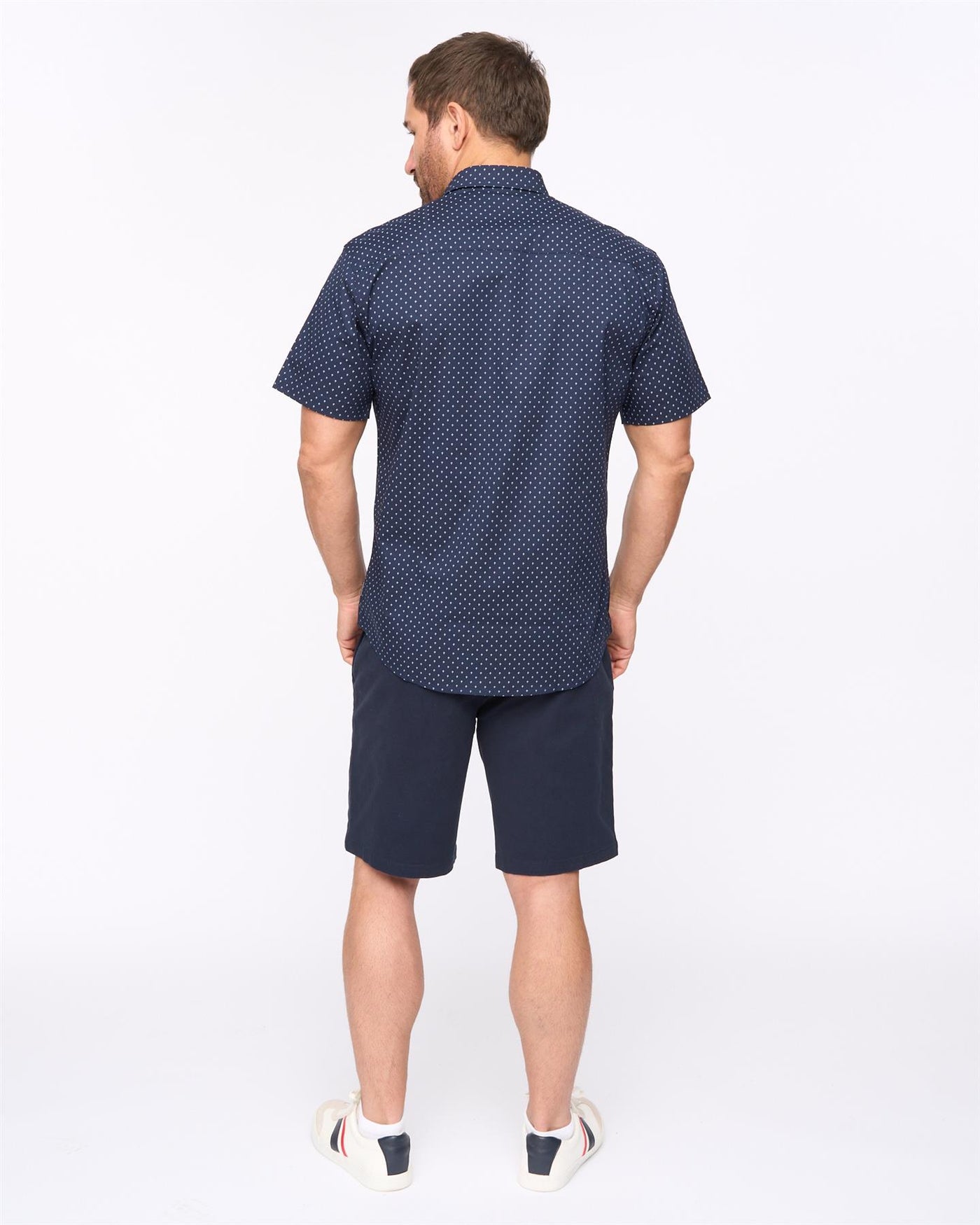 Mens Domesta Short Sleeve Shirt 2pk Navy/White