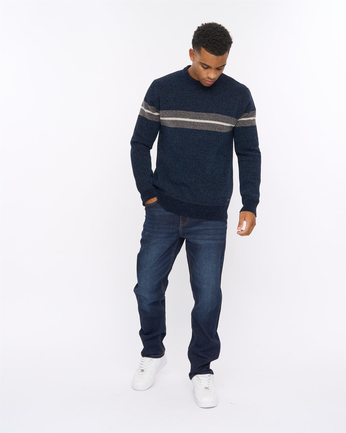 Mens Roundall Chenille Knit Navy