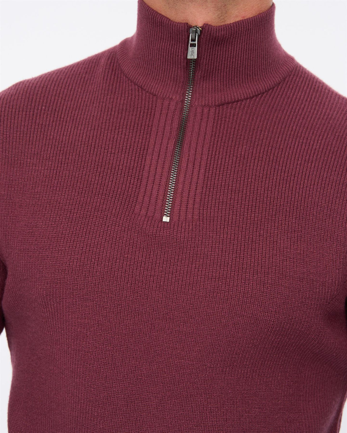 Mens Potenza 1/4 Zip Knit Raisin