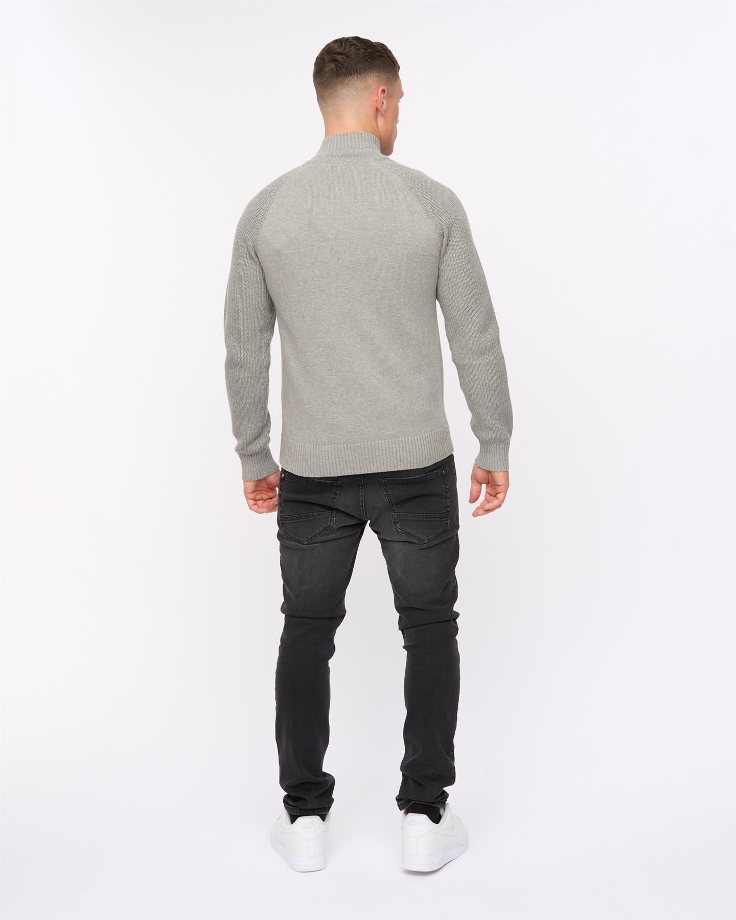 Mens Birchin Zip Thru Knit Grey