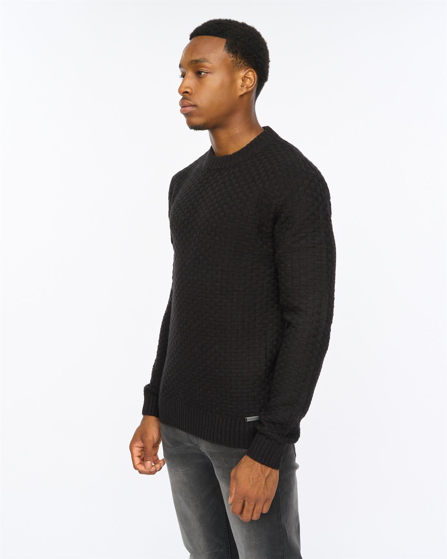 Mens Matera Textured Knit Black