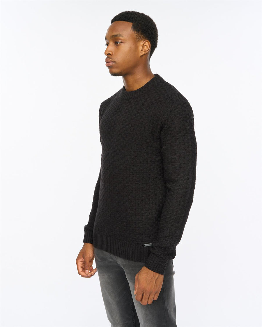 Mens Matera Textured Knit Black